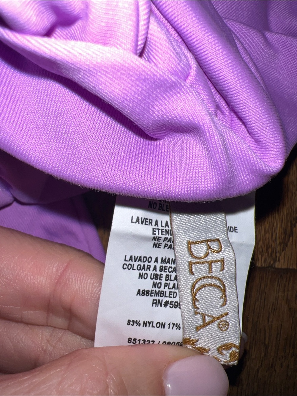 BECCA Lilac Ruched One-Piece Swimsuit Lace Up Back Large NWOT BUNDLE DEAL - Picture 3 of 5